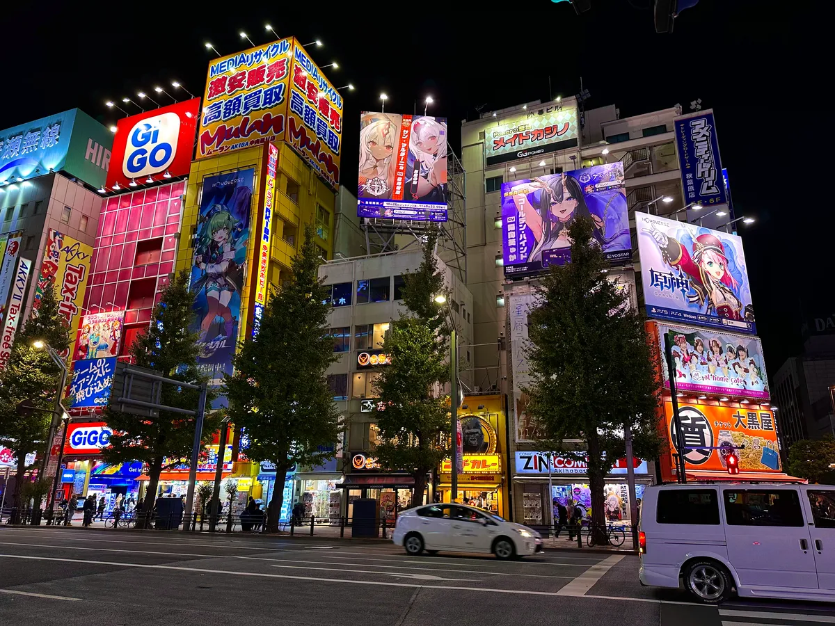 Le quartier électrique d'Akihabara, de nuit