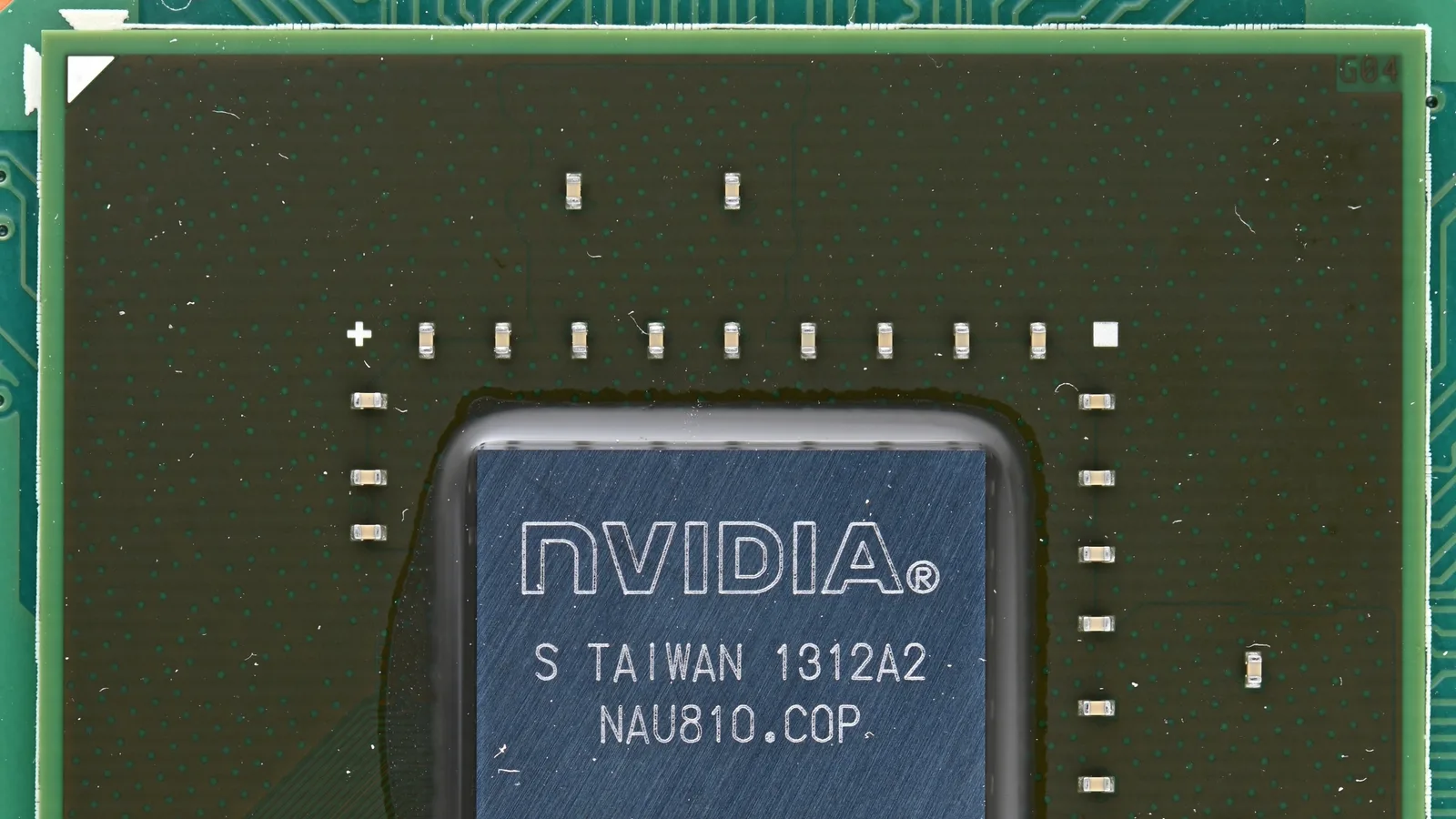 Gros plan sur une puce graphique Nvidia